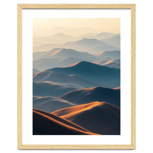 Misty Desert Mountain Range Art by artistic