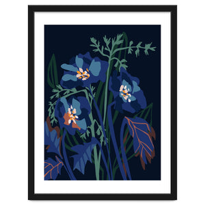 Wild Flowers Dark Midnight by Annick