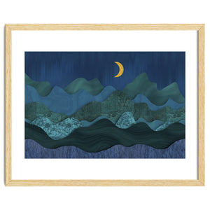 Abstract Landscape Moody Moonrise by Andrea Haase