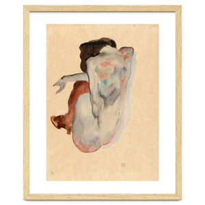 Crouching Nude in Shoes and Black Stockings, Back View. by Album