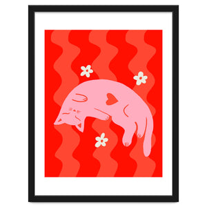 Pink Cat Wavy Background by Wackapacka