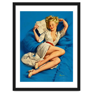 Pinup Sexy Girl Reading A Love Letter by Hermes