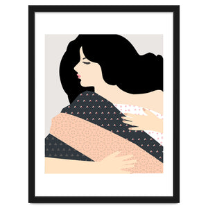 Not Today, Sleepy Lazy Woman In Bed, Quirky Eclectic Blanket Cozy Sleep In Illustration by 83 Oranges