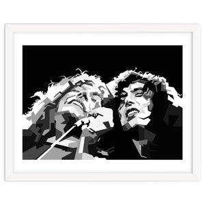 Robert Plant & Jimmy Page Black Illustration by Artkreator