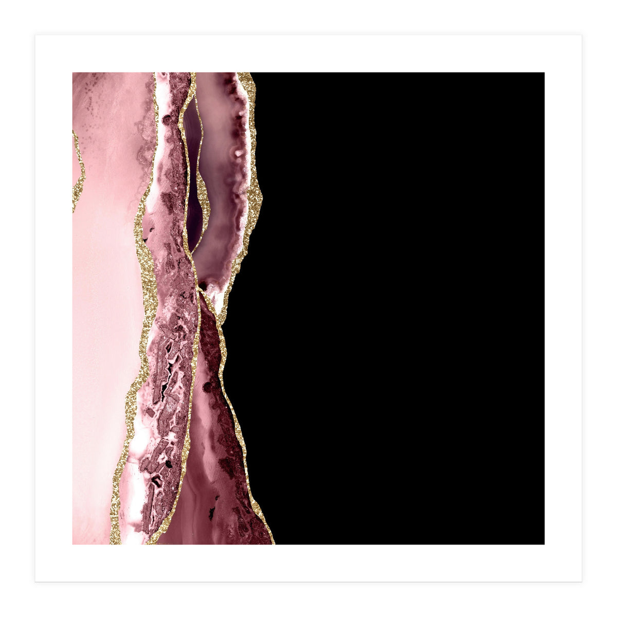 Blush & Gold Agate Texture 04 (Print Only)