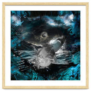 Shark Blue Moon Ocean Splash by Wild Style