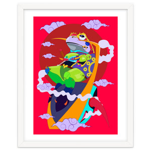 Knight Frog Pop Art Illustration by Artkreator
