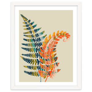 Colorful Fern Leaves by Annick