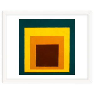 JOSEF ALBERS - HOMAGE TO THE SQUARE DARK GREEN YELLOW ORANGE BROWN by TimelessArtworks