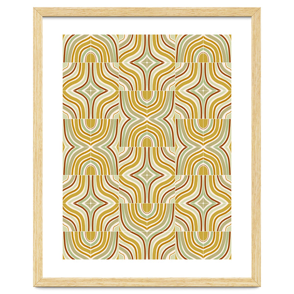 Ochre Retro Marbled Tiles