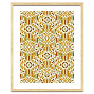 Ochre Retro Marbled Tiles by DesigndN