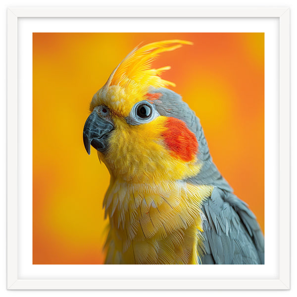Close Up Cockatiel Parrot With Yellow Crest