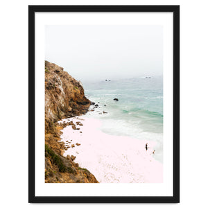 Pink Trails, Beach Tropical Travel Ocean Pastel Digital Art, Photography Sea Scenic Nature Landscape by 83 Oranges