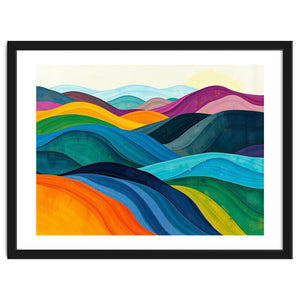 Abstract Vibrant Rolling Hills Landscape Art by artistic