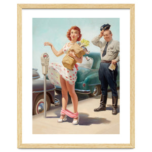 Sexy Pinup Shopping Girl And A Sudden Wind by Hermes
