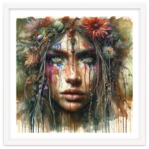Wild Bloom Druid Woman Portrait by Chromatic Fusion Studio