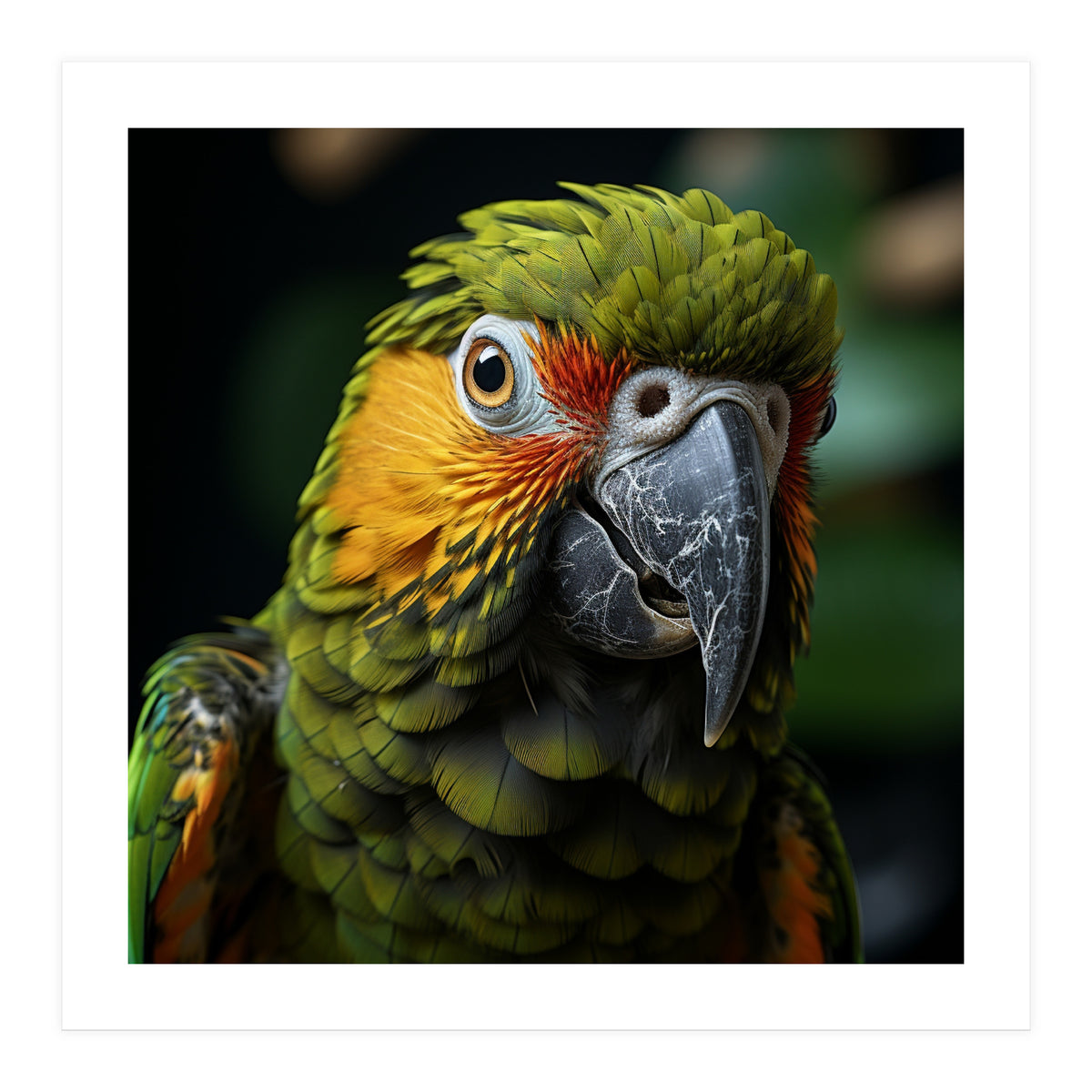 Close Up Of A Colorful Macaw Parrot Face (Print Only)