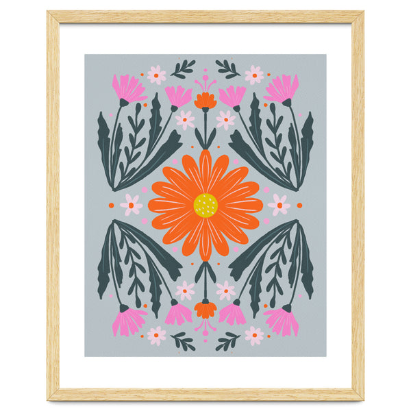 Orange Flower with pink buds