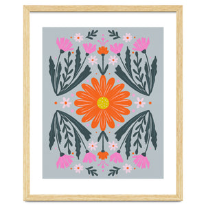 Orange Flower with pink buds by Wackapacka