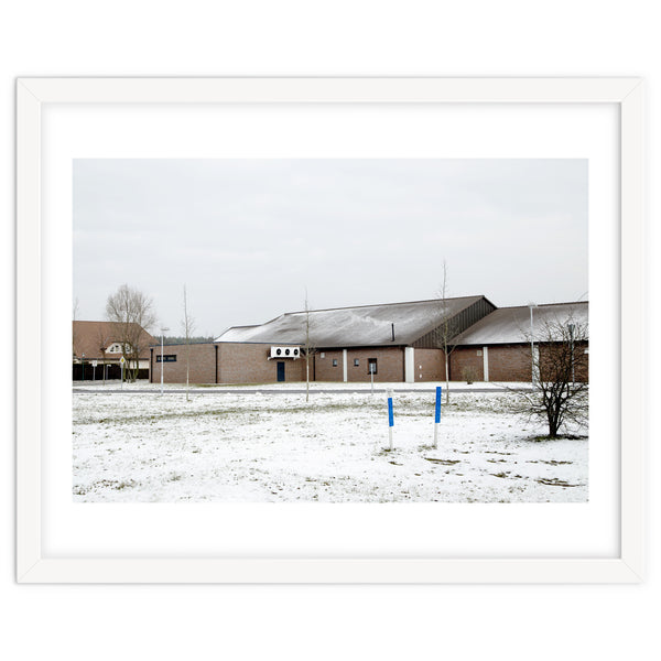 Snow covered supermarket