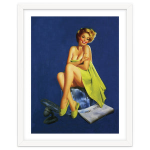 Sexy Pinup Posing With Green Towel by Hermes