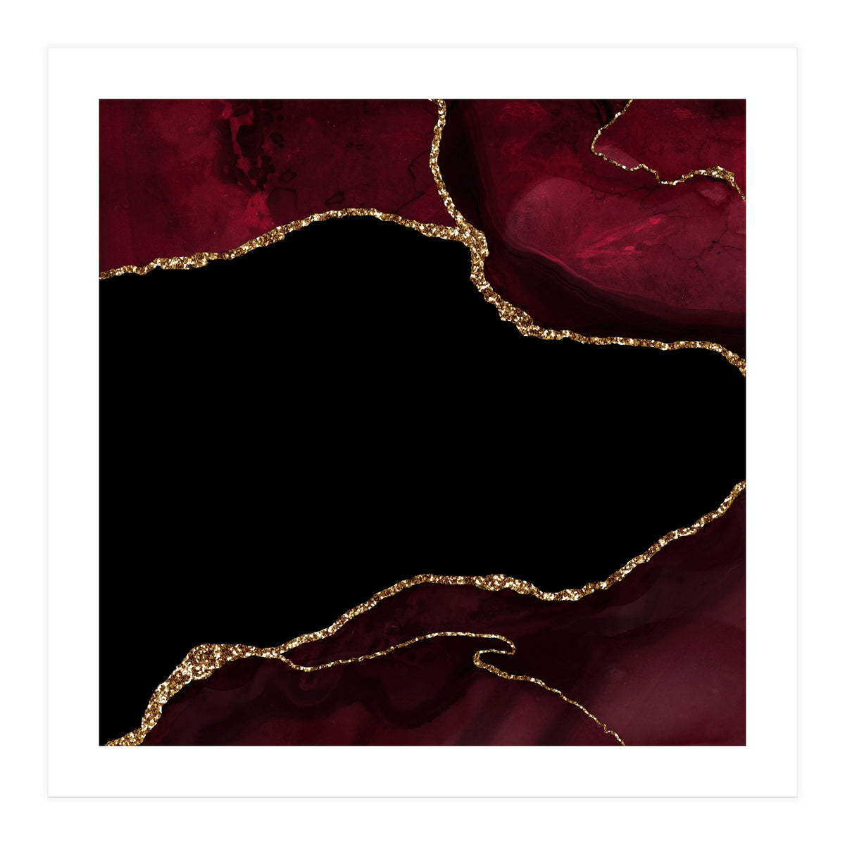 Burgundy & Gold Agate Texture 04 (Print Only)