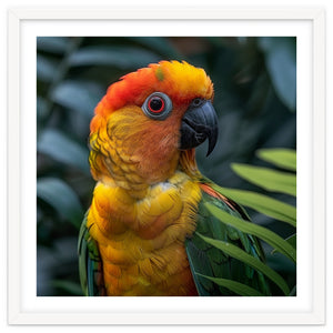 Close Up Of A Colorful Sun Conure Parrot by Rizwana Khan