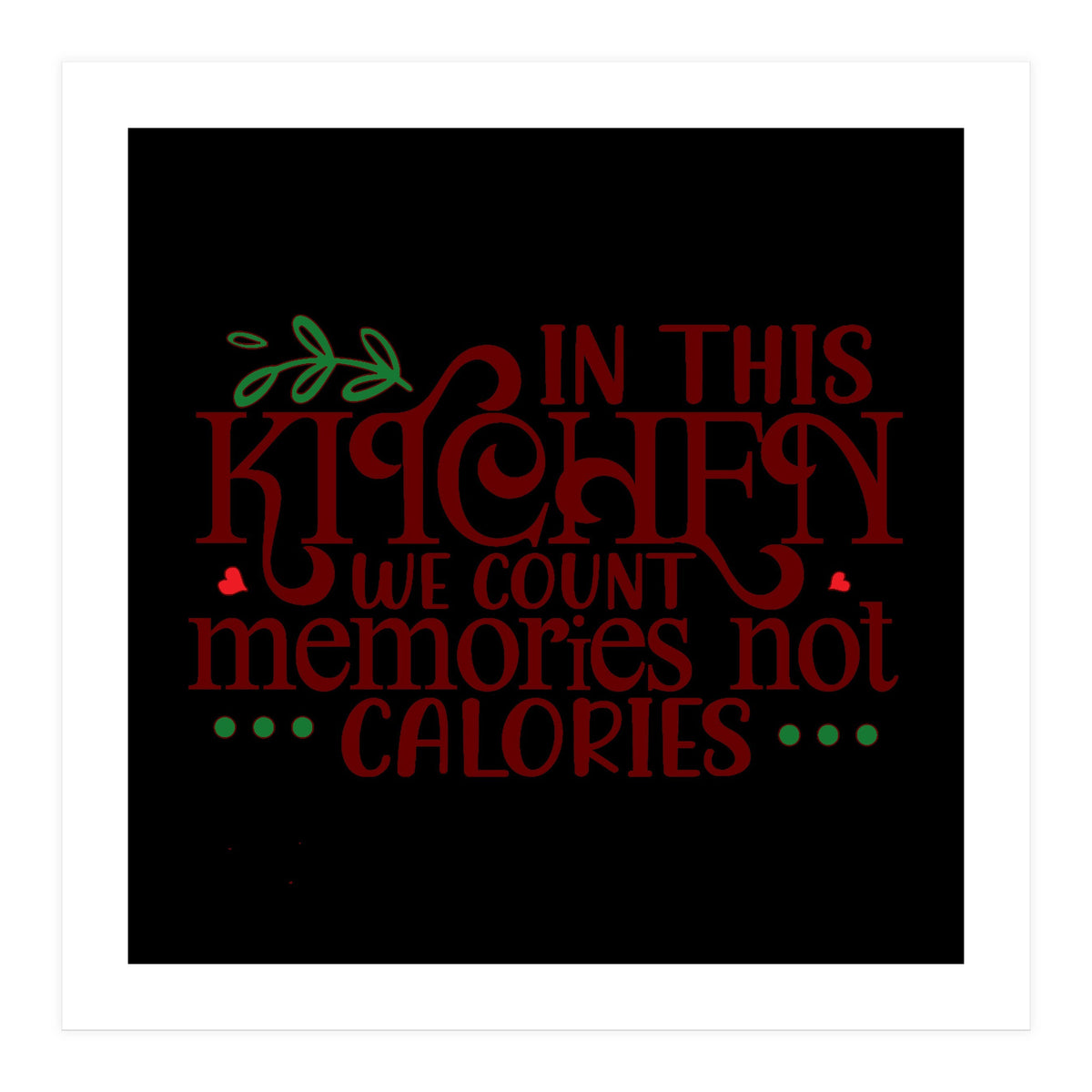 In This Kitchen We Count Memories Not Calories (Print Only)