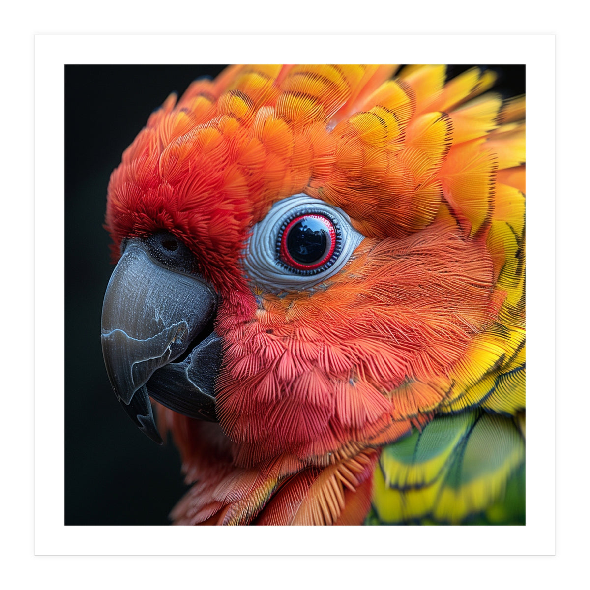 Close Up Sun Conure Parrot Eye Feathers (Print Only)
