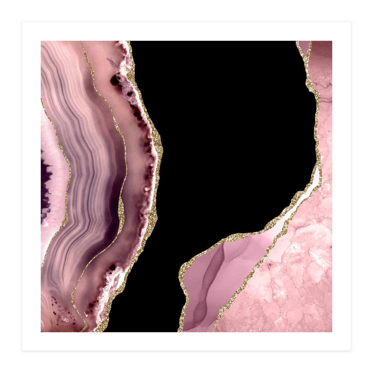 Blush & Gold Agate Texture 01 (Print Only)