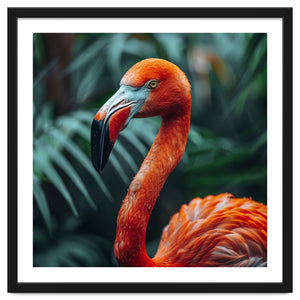 Close Up Of A Vibrant Orange Flamingo Bird by Rizwana Khan