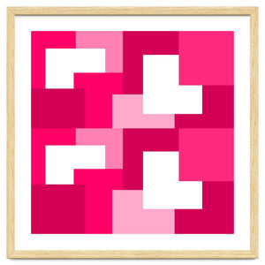Pink Abstract Square Tiles by Baobab print store