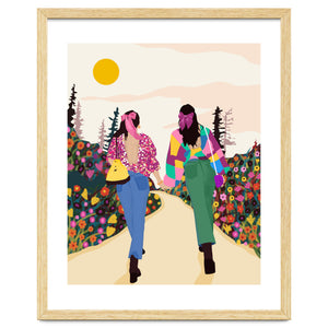 Besties, Best Friends Friendship Fashion, Girl Power Empower Bohemian Travel Companion Soulmates Gift by 83 Oranges