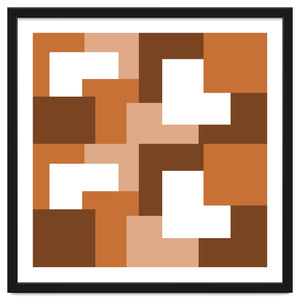 Brown Abstract Square Tiles by Baobab print store