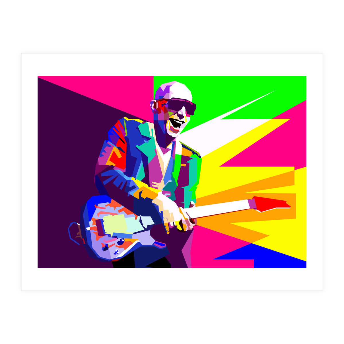 Joe Satriani Rock Guitar Instrumental Pop Art WPAP (Print Only)