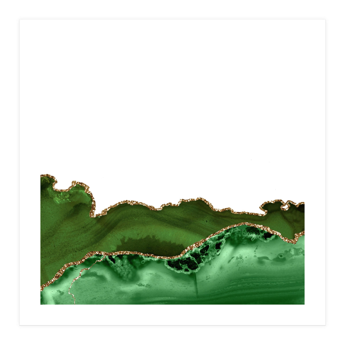 Green & Gold Agate Texture 30 (Print Only)
