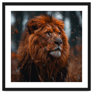 Majestic Lion King Of The Jungle Close Up Portrait by Rizwana Khan