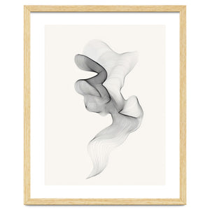Abstract Black And White Swirling Lines Flowing Form by Rizwana Khan