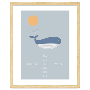 The whale in theocean by natural neutral