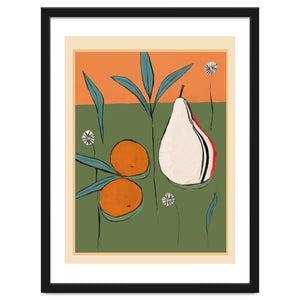 Abstract Pear And Orange Art by Branka Kodžoman