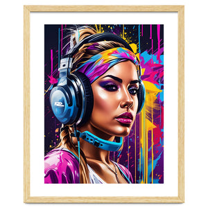 Girl In Headphones, Graffiti by MakArena