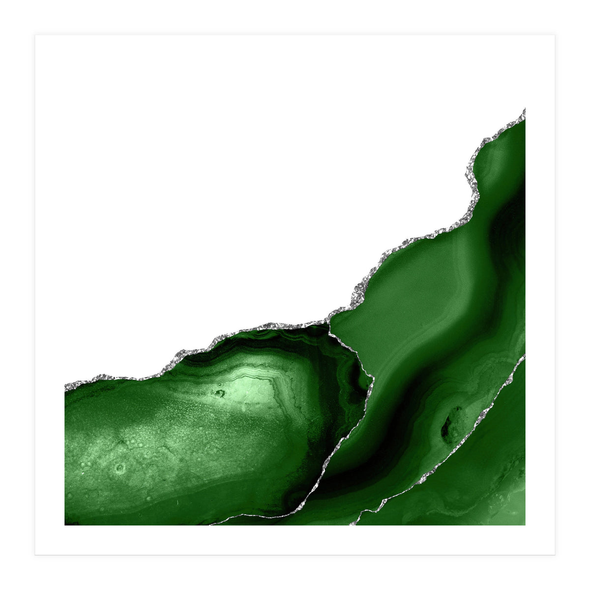 Green & Silver Agate Texture 08 (Print Only)
