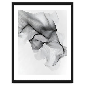Abstract Black And White Flowing Lines Forming Organic Shapes And Forms by Rizwana Khan