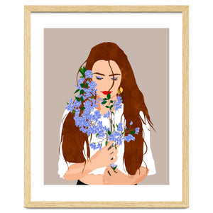 The Becoming, Nature Plants Bohemian Woman, Botanical Modern Mindful Self Care Self Love Positivity by 83 Oranges