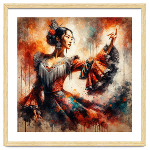 Majestic East Asian Flamenco Dancer by Chromatic Fusion Studio