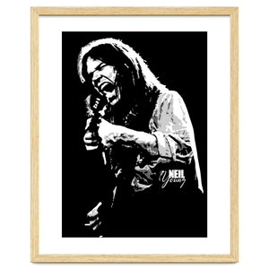 Neil Young Musician Legend in Grayscale 2 by taurungka