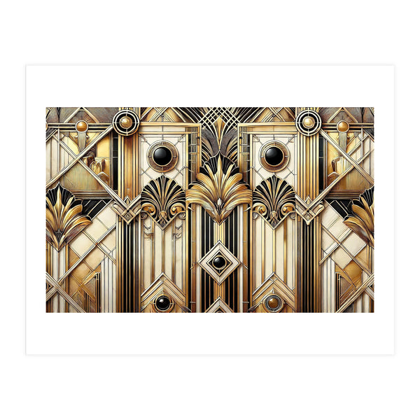 Art Deco Gold Geometric Pattern (Print Only)