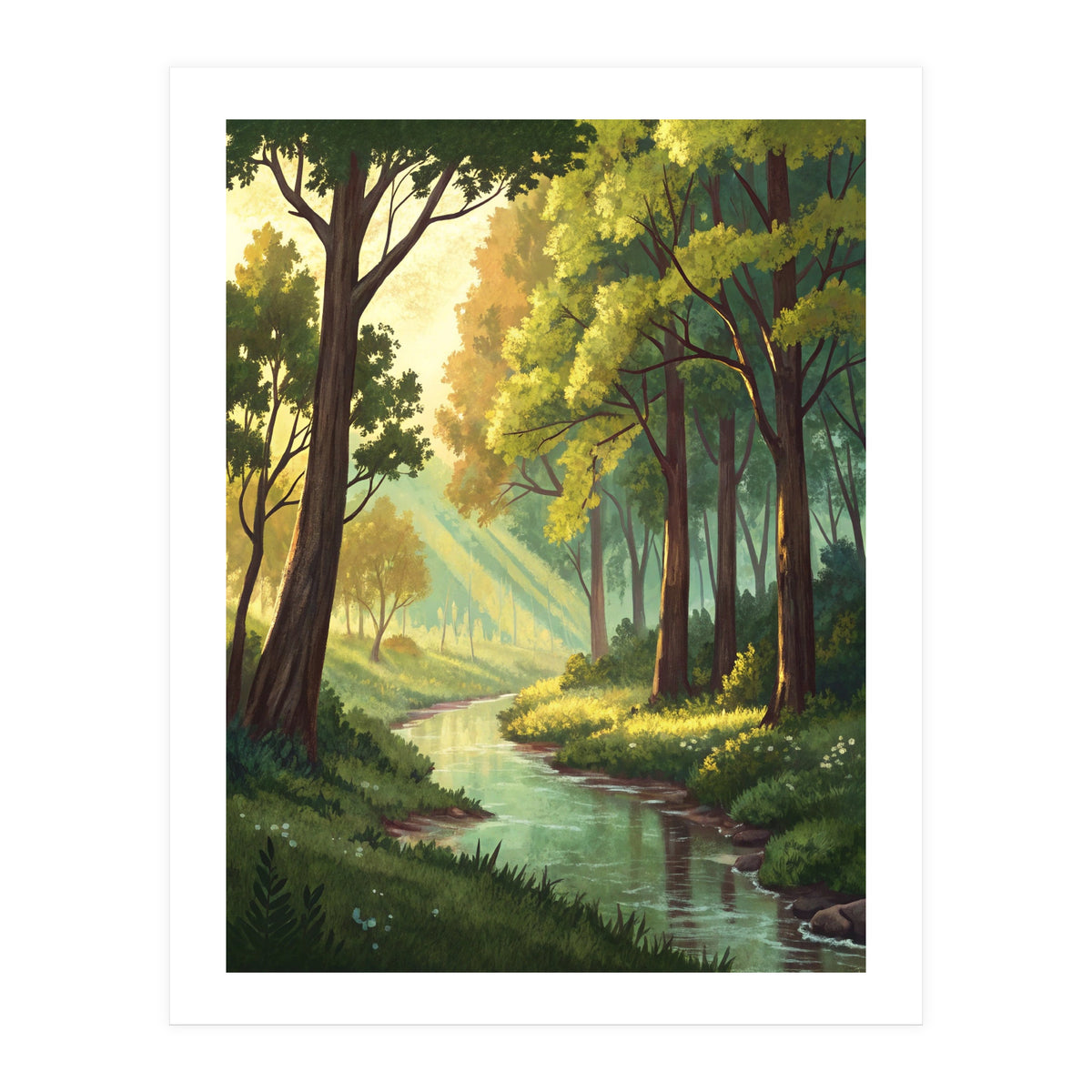 Golden Hour Stream (Print Only)
