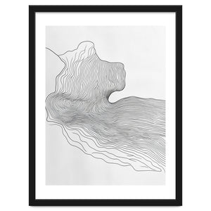 Abstract Black And White Organic Flowing Lines Pattern by Rizwana Khan