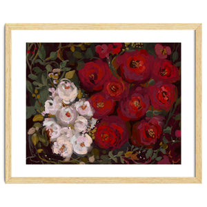 Vintage oil painted moody romantic Roses by heaventrain